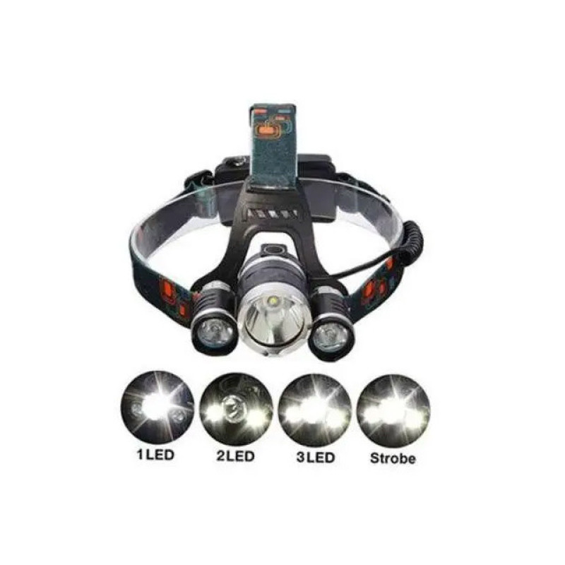 Ліхтар налобний акумуляторний на двох акумуляторах 18650, Ліхтар на акумуляторі, потужний налобний ліхтар