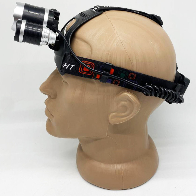 Ліхтар налобний акумуляторний на двох акумуляторах 18650, Ліхтар на акумуляторі, потужний налобний ліхтар