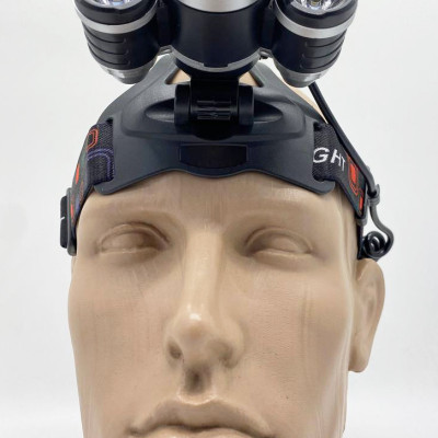 Ліхтар налобний акумуляторний на двох акумуляторах 18650, Ліхтар на акумуляторі, потужний налобний ліхтар