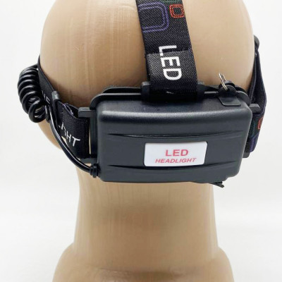 Ліхтар налобний акумуляторний на двох акумуляторах 18650, Ліхтар на акумуляторі, потужний налобний ліхтар